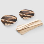 Enorme herten op Mountain Lake Handwaaier (Niet-gemonteerd)