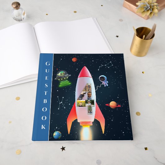 Énorme Quatre avec photos | Rocket Space 4e annive (Recto ouvert)