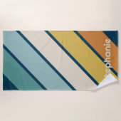 Enorme Retro streep patroon - grote naam Strandlaken (Voorkant)