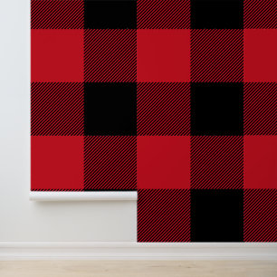 Enorme rode en zwarte Buffalo Plaid Behang