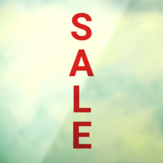 Enorme Rood Vetrine Winkel Uitverkoop Vinyl Glas Raamsticker