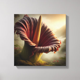 Enorme Titan Arum Bloem in Bloei met Jungle Canvas Afdruk