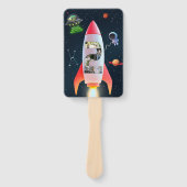 Enorme twee foto collage | Rocket Space 2e verjaar Handwaaier (Voorkant)