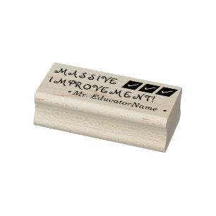 "ENORME VERBETERING!" + Aangepaste educator naam Rubberstempel