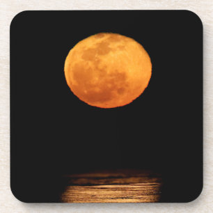 Enorme volle maan South Padre Island, Texas Bier Onderzetter