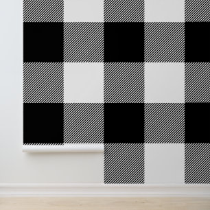Enorme zwart-witte buffel Plaid Behang