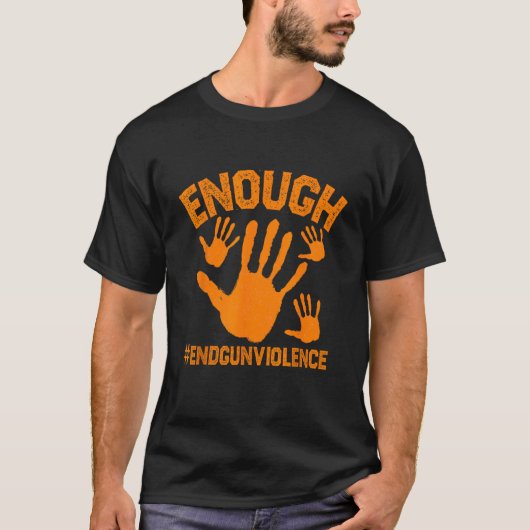 Enough End Gun Violence Protect Our Children Orang T-shirt (Voorkant)