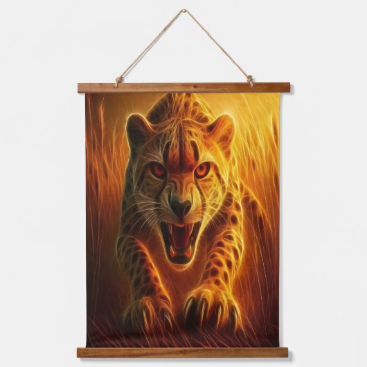 Enraged Cheetah Hangend Wandkleed (Voorkant)