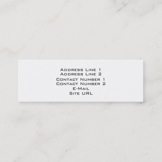 Enregistrement du Carte de visite Studio (Dos)