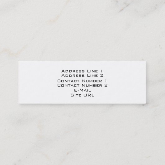 Enregistrement du Carte de visite Studio (Dos)