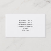 Enregistrement du Carte de visite Studio (Dos)