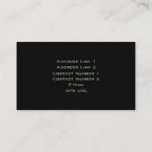 Enregistrement du Carte de visite Studio (Dos)