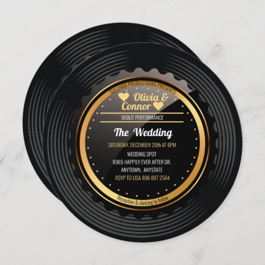 Enregistrement musical | Faire-part de mariage amu (Devant / Derrière)