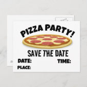 ENREGISTRER DATE PIZA PARTY INVITATIONS PERSONNALI (Devant / Derrière)