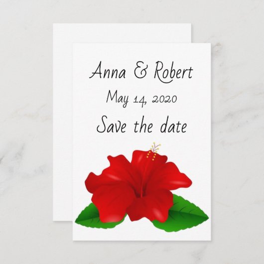 Enregistrer la carte date hibiscus (Devant / Derrière)