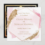 Enregistrer La Carte Date Pour Les Invitations De (Devant / Derrière)