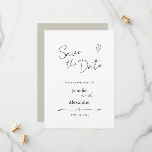 Enregistrer la carte Date pour un mariage. (Devant/Arrière en situation)