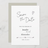 Enregistrer la carte Date pour un mariage. (Devant / Derrière)
