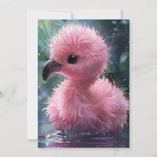 Enregistrer la carte de Flamant rose de date (Devant)