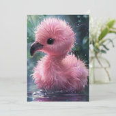Enregistrer la carte de Flamant rose de date (Debout devant)