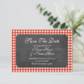 Enregistrer la carte de Mariage Rustique Chalk Red (Debout devant)