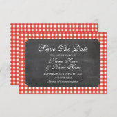 Enregistrer la carte de Mariage Rustique Chalk Red (Devant / Derrière)