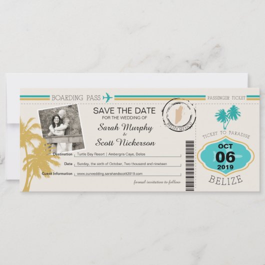 Enregistrer la carte d'embarquement à Belize (Devant)