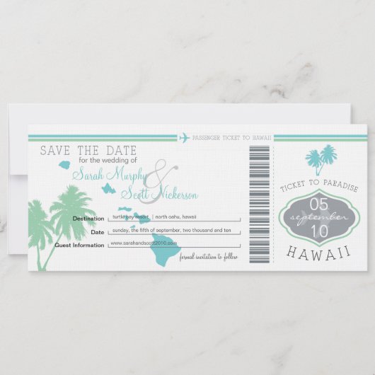 Enregistrer la carte d'embarquement à Hawaii (Devant)