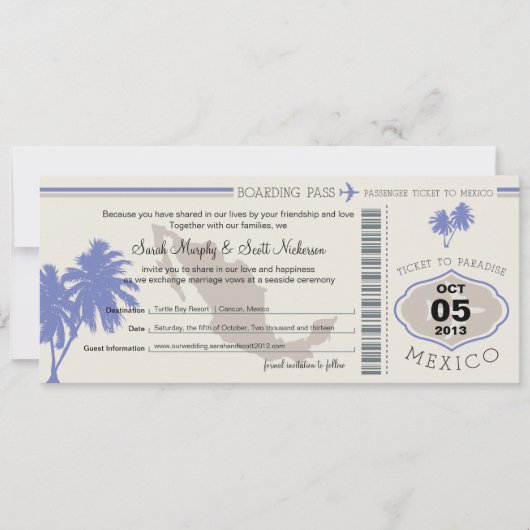 Enregistrer la carte d'embarquement au Mexique (Devant)