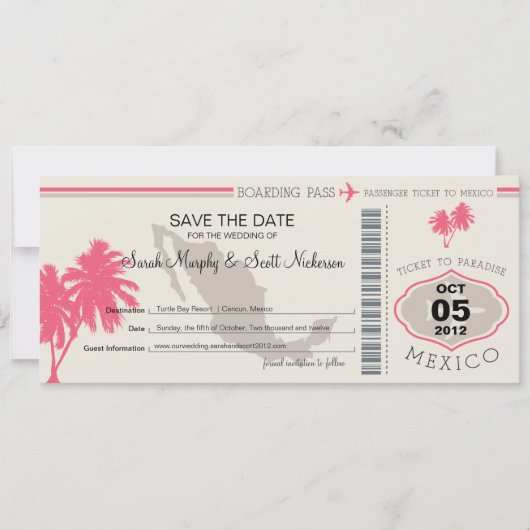 Enregistrer la carte d'embarquement au Mexique (Devant)