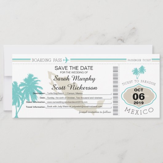 Enregistrer la carte d'embarquement au Mexique (Devant)