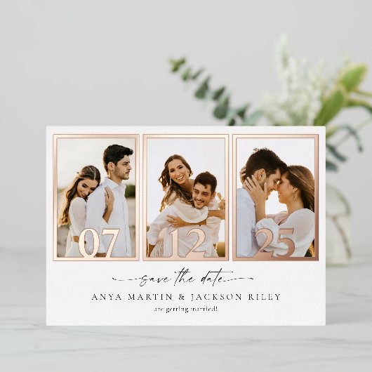 Enregistrer la carte Faire-part Date Photo Frame (Debout devant)