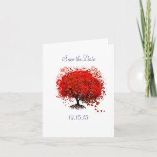 Enregistrer la carte Mariage Date Red Tree