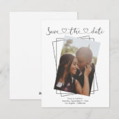 Enregistrer La Carte Mariage Photo De La Typograph (Devant / Derrière)