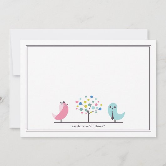 Enregistrer la carte plat Date Bride et Groom Bird (Dos)