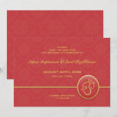 Enregistrer La Carte Plat De Style Indien Date (Devant / Derrière)