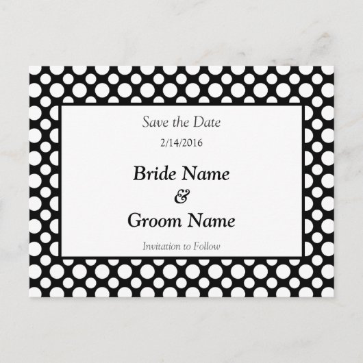 Enregistrer la carte postale Date blanc Polka Dot (Devant)