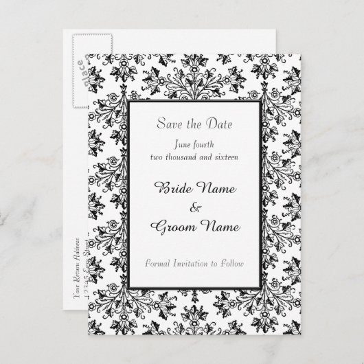 Enregistrer la carte postale Date Daisy Damask (Devant / Derrière)