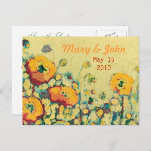 Enregistrer la carte postale Date Jaune & Pavot or (Devant / Derrière)