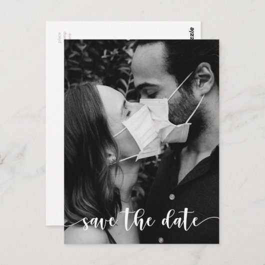 Enregistrer La Carte Postale Date - Script Rustiqu (Devant / Derrière)