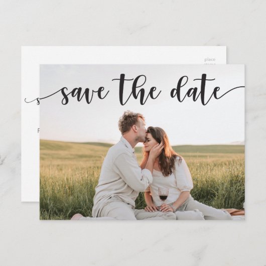 Enregistrer La Carte Postale Date - Script Rustiqu (Devant / Derrière)