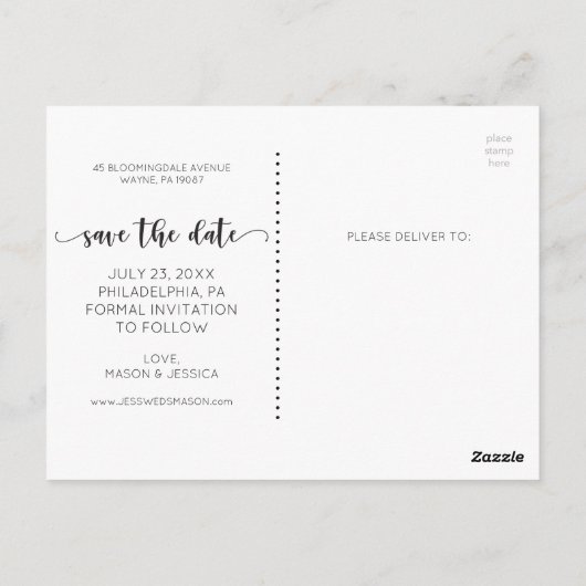Enregistrer La Carte Postale Date - Script Rustiqu (Dos)