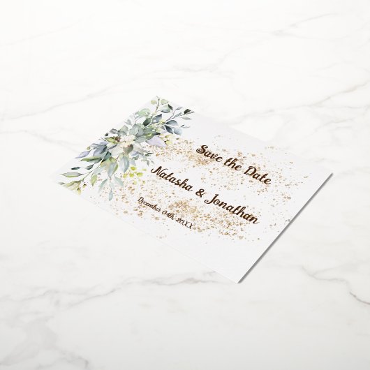 Enregistrer la carte postale Invitation Date Foil (Rotation)