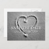Enregistrer la carte postale mariage date | Coeur (Devant / Derrière)