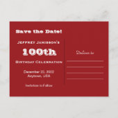 Enregistrer la date 100e Invitation de baseball de (Dos)