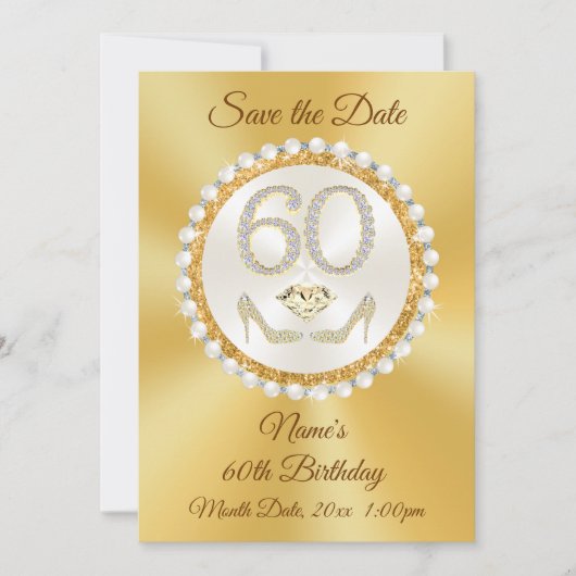 Enregistrer la date 60e anniversaire, carte person (Devant)