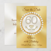 Enregistrer la date 60e anniversaire, carte person (Devant / Derrière)