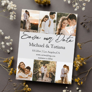 enregistrer la date 6 photos collage carte mariage