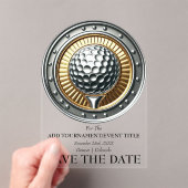 Enregistrer La Date Acrylique Golf Invitation (In situ (ordinateur de poche))