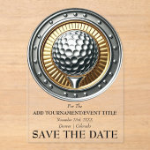 Enregistrer La Date Acrylique Golf Invitation (Recto)